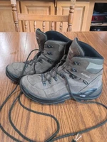 LOWA Renegade GTX Mid Boots Womens 8.5 Beige Hiking Leather Vibram Trail Outdoor