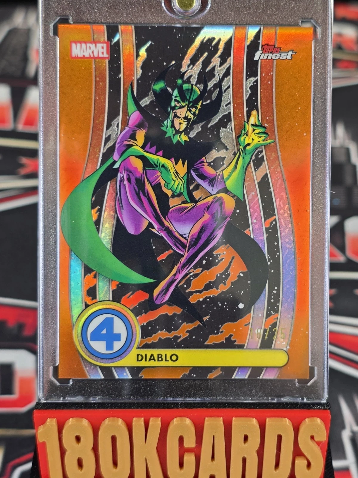 2026 Marvel Finest The Fantastic Four Diablo Orange Refractor /25