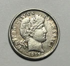 1907 O BARBER DIME VF-XF DETAILS
