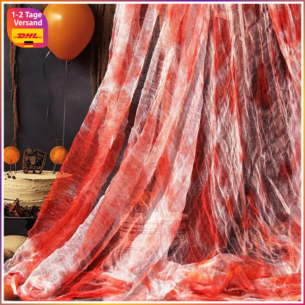 Halloween Tuch Gruselig Blutrot 5,1 X 2,15 M Dekoration FüR Party Und Spukhaus-image