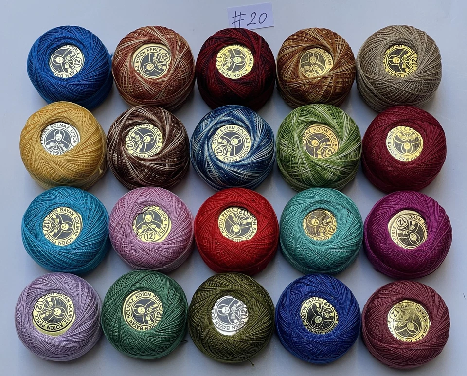 20 Balls Perle Cotton No:12 Embroidery Thread in Assrtd 20 different colours #20 - Image 2 of 4