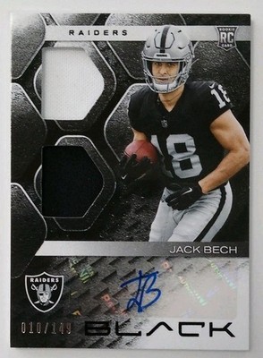 2025 Panini Black Jack Bech RC Patch Auto RPA /149 Las Vegas Raiders     