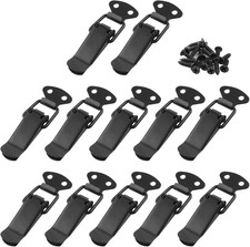 12 Pack Spring Toggle Latch, 2.8", Black 304 Stainless Steel, Buckle