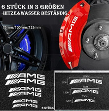 6X Mercedes Benz AMG  Bremssattel Aufkleber Set  Sticker Felgen Emblem  Weiss