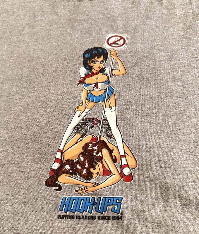 Vintage 1994 Hookups Hating Bladers  Shirt Rare Skate Skateboard Sex Pinup