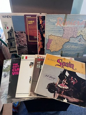 Lot Of 10 Italian And Spanish Language Music Vinyl Records