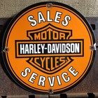VINTAGE HARLEY DAVIDSON MOTORCYCLES PORCELAIN SALES SERVICE SIGN