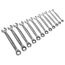 Image of 1 - 12 Piece Set Sealey Ratchet Combination Spanner Metric
