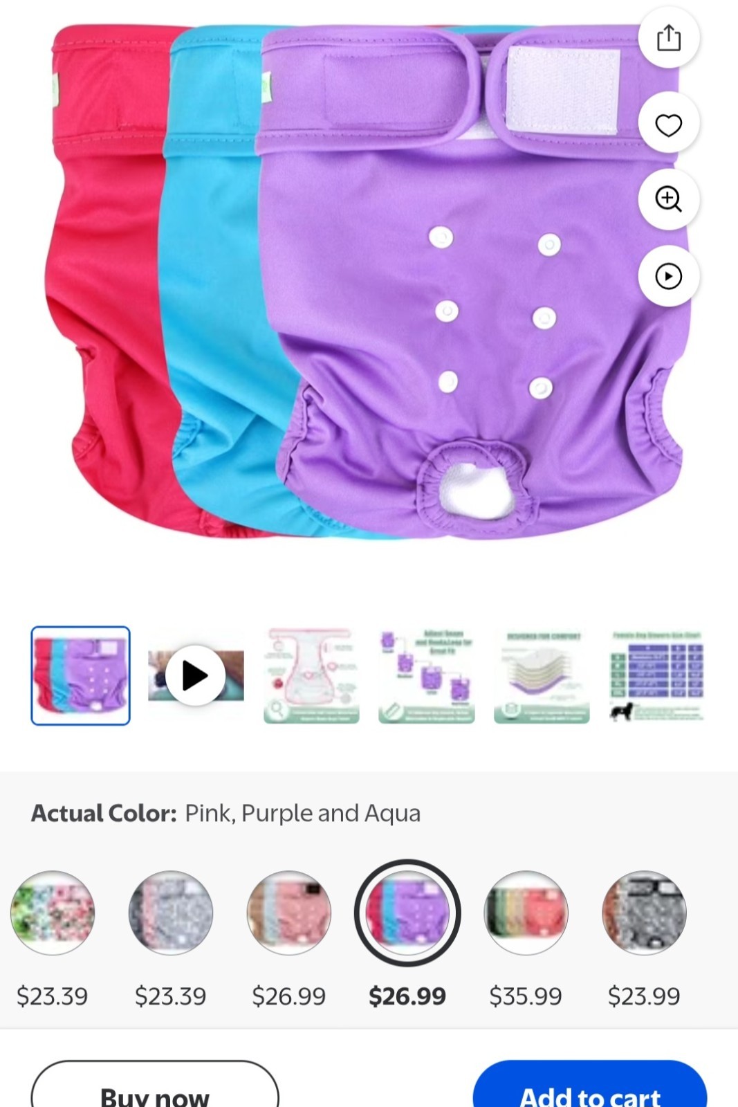 Wegreeco Washable, Reusable Premium Dog Diapers XL PACK OF 3 BRAND NEW