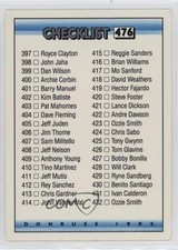 1992 Donruss Checklist Checklist Cards 397-477 #476 05up