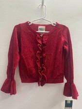 Brand New with Tags OshKosh Red Glitter Cardigan, 3t.