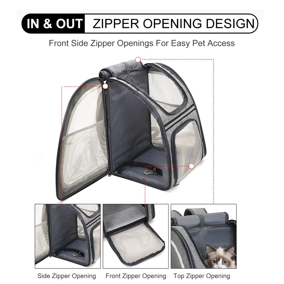 Katzenrucksack Haustier Rucksack kleine Katzen Sicherheitsgurte Tragetasche - Bild 3 von 4