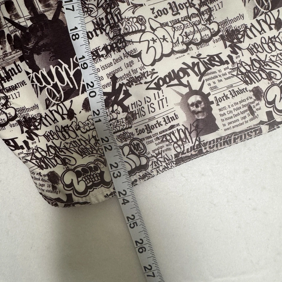 Pantalones Cortos de Natación ZOO YORK Graffiti Estampado de Periódico Para Hombres Talla 38 Patinador Foto 4 de 4