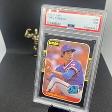 1987 LEAF #36 GREG MADDUX ROOKIE PSA 7 I Will COMBINE SHIPPING Cubs Braves