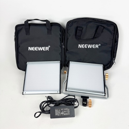2x Neewer NL480 Bi Color LED Video Light Panel Kit 3200 5600K READ/SEE PHOTOS