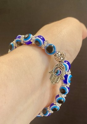 Evil Eye Armband Perlen Hand Charm Abstandshalter Schutz Mode Spirituell 8mm