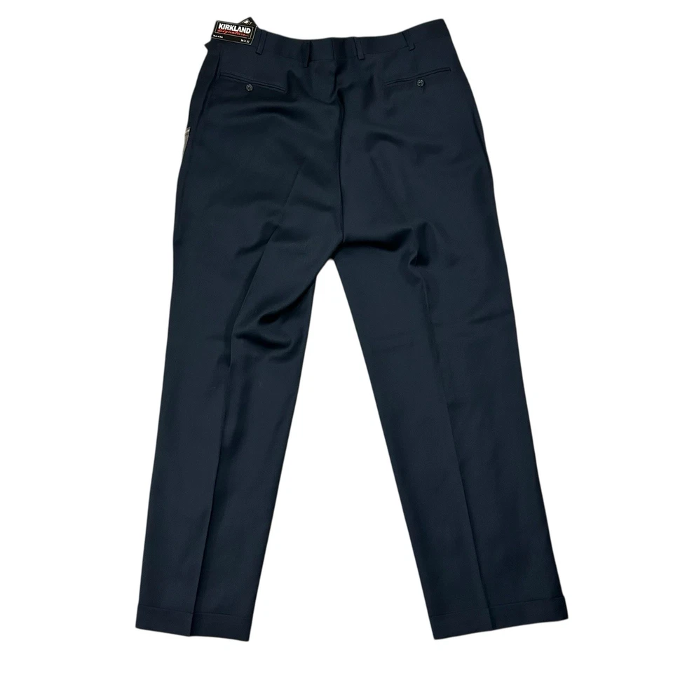 Kirkland платье брюки мужские 38 X 32 итальянская шерсть плиссированные платье Slack темно-синий новый - Изображение 3 из 4