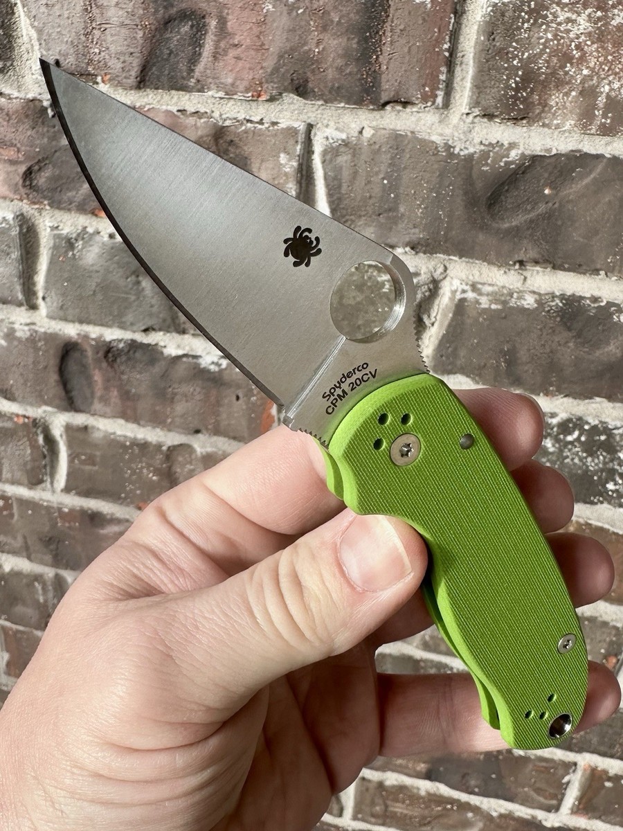 Spyderco Para 3 20CV Satin Neon Green G-10 for sale online | eBay