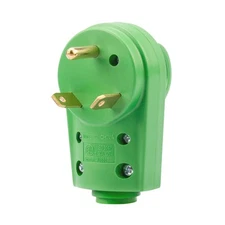 Green NEMA TT-30P RV Replacement Male Plug 125V 30 Amp with Disconnect Handle