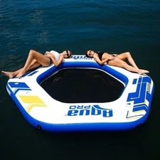 Aqua Leisure 10' Hex Dock Inflatable Island w Pump & Backpack