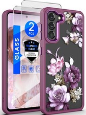 Samsung S21 5G Case Floral Military Grade Drop Tested Hard Back  Soft Edge Cove