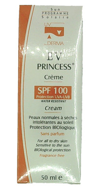 EV Princess SPF 100 Clear Water Resistant Cream 50 ml *NIB Exp 2028