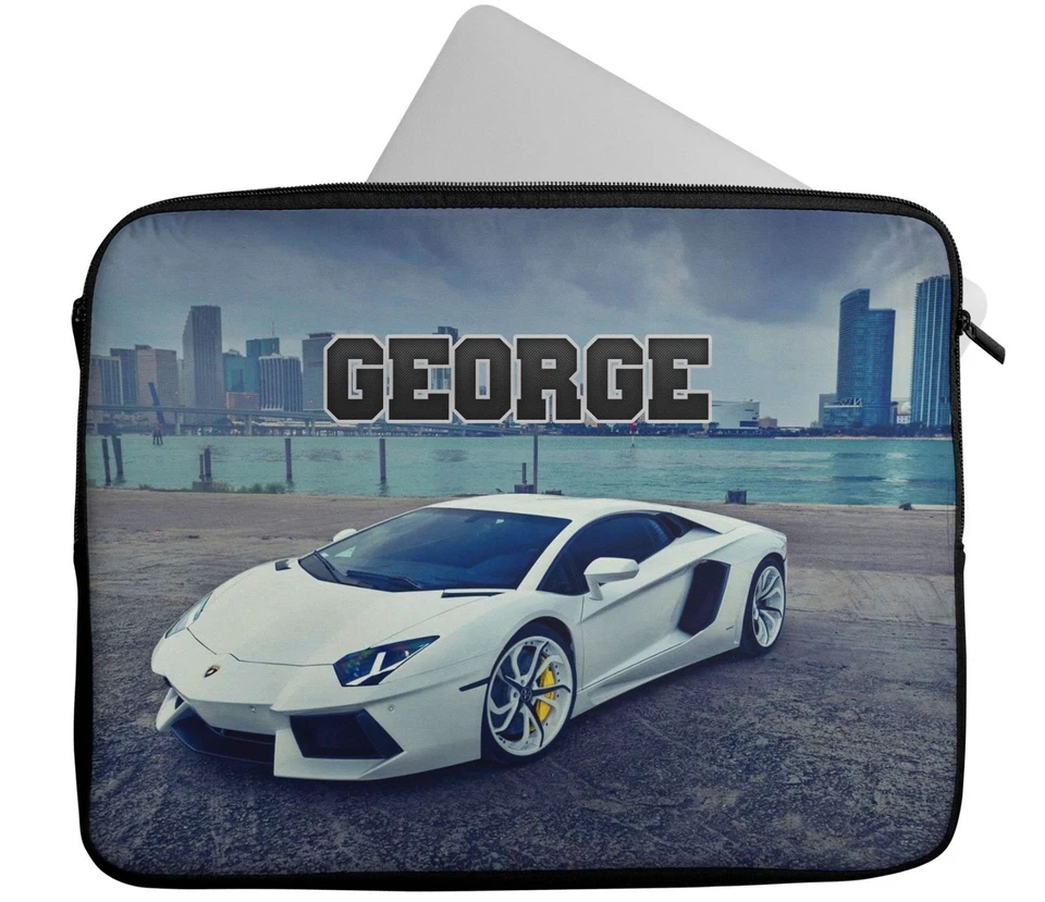 Personalised Car Design Laptop Case Sleeve Any Name Tablet Bag Gift 4 - Image 3 of 4