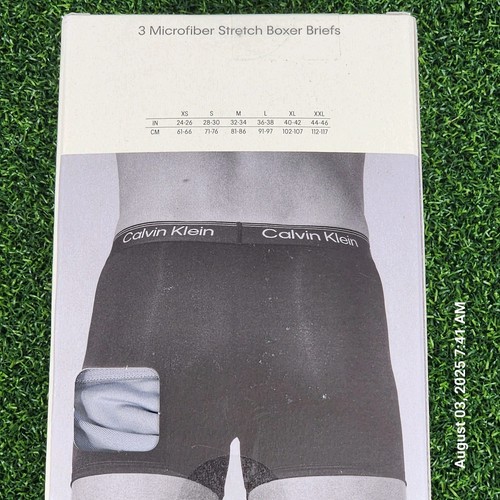 Calvin Klein Men's Microfiber Stretch 3-Pack Boxer Briefs Men's Large Wicking - Picture 2 of 3