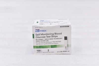 McKesson True Metrix Self Monitoring Blood Glucose Test 100/200 Strips