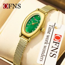 Exquisite oval diamond studded dial retro quartz waterproof women's watch