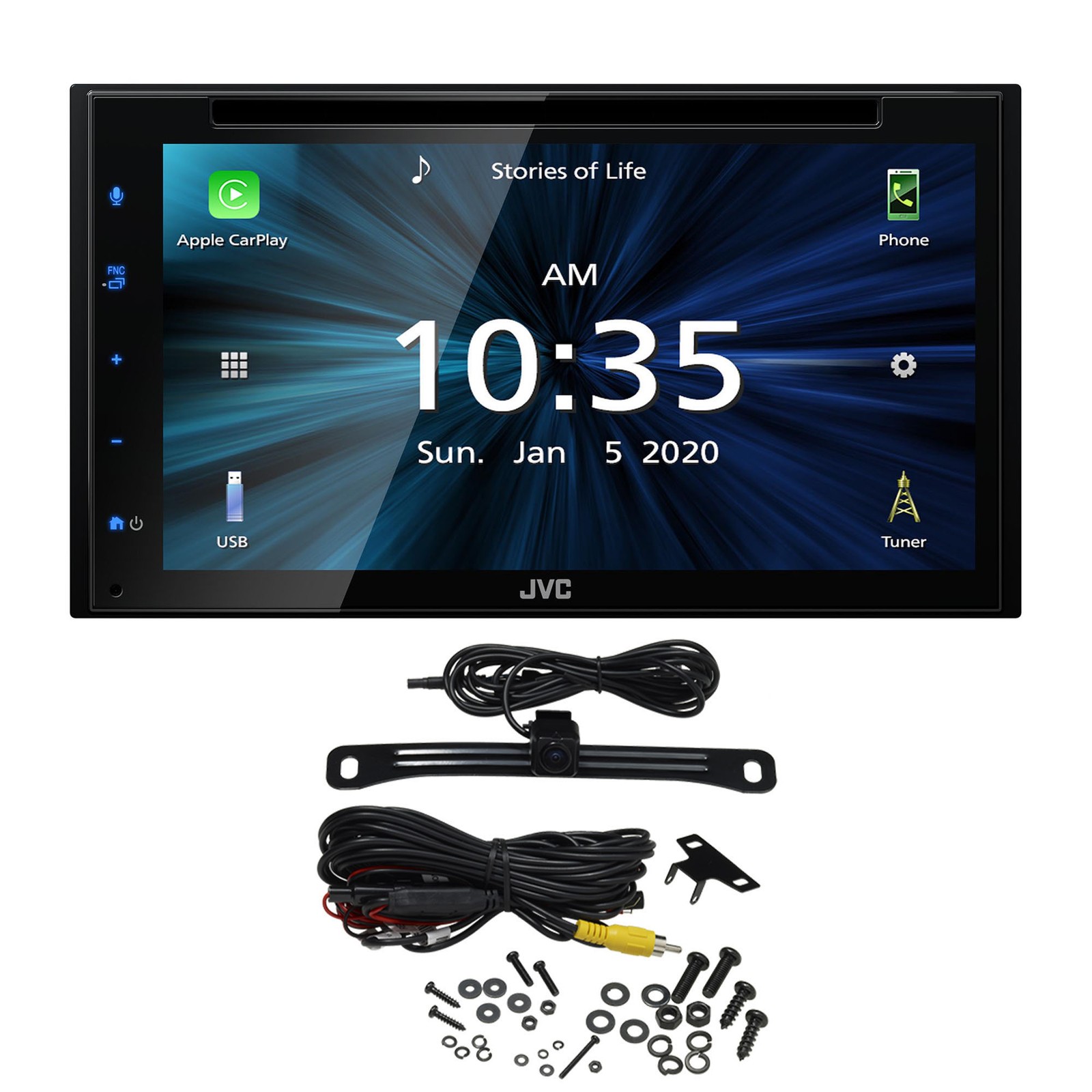 JVC KW-V660BT CarPlay/Android Auto Receiver w/ Backup Camera