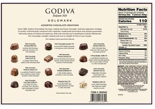 Godiva Belgium Premium Chocolate Variety Assorted Chocolates, 11.3 OZ Exp 08/25- - Picture 3 of 3