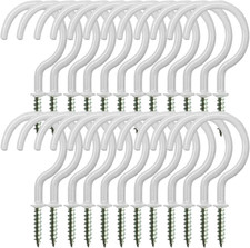 24 Pack Ceiling Hooks Heavy Duty Screw In Plant Hangers Indoor Outdoor White Set