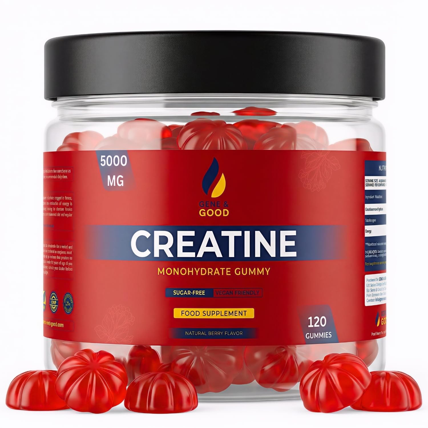 Gene & Good® Creatine Monohydrate Gummies 5000mg 120 Gummy Mixed Berry Flavor