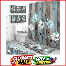 10 Pcs Daisy Farmhouse Bathroom Sets with Shower Curtain and Rugs and Towels,...