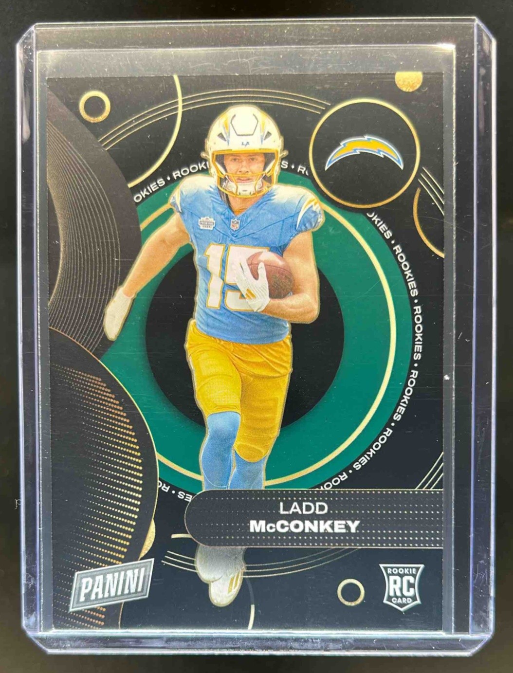 2024 Panini Player of the Day Ladd McConkey RC Rookies Green #2/5 Chargers