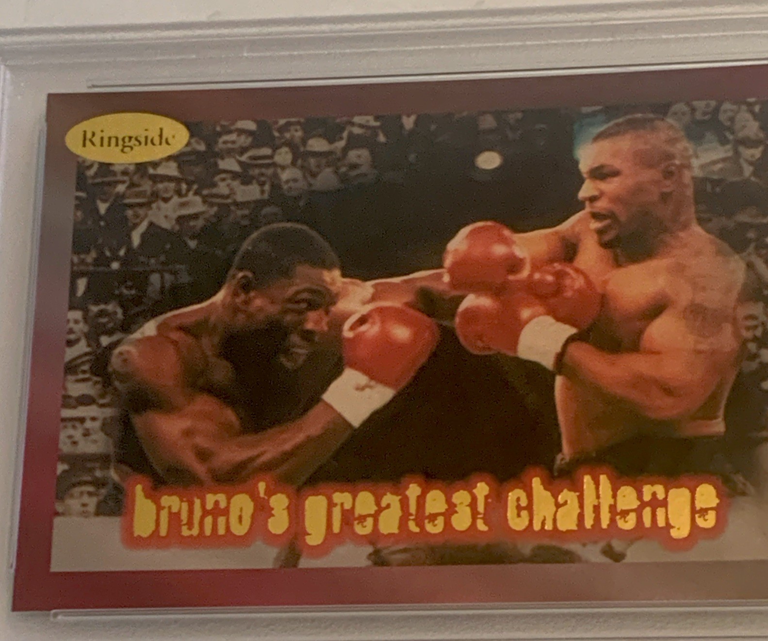 1996 Ringside Boxing Frank Bruno With Mike Tyson PROMO PSA 9 Series 1 Sample NFR view 5