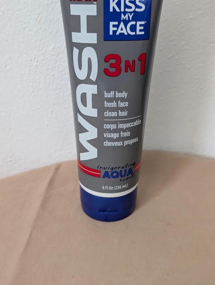 Kiss My Face Natural Man Wash 3 en 1 8 OZ Raro Fuera de Producción Nuevo Cuerpo Limpieza Foto 2 de 4