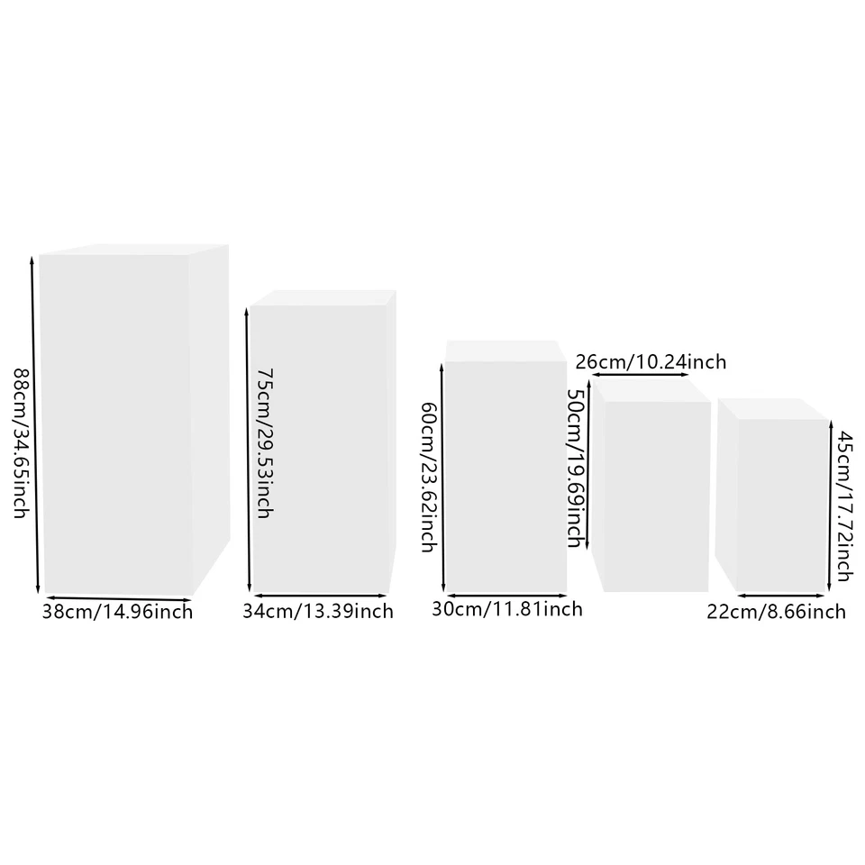 Suporte de pedestal quadrado, suporte de pedestal de exibição, pacote com 5 suportes de pedestal para bolo - Imagem 2 de 4