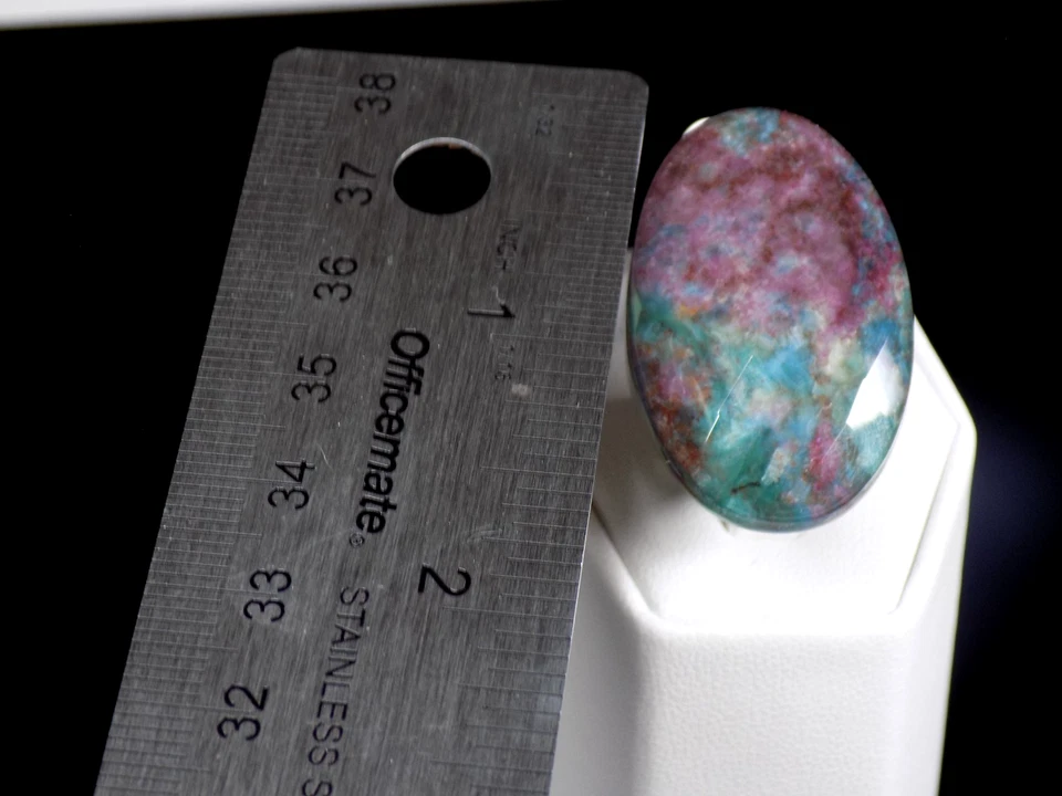 Anillo de cóctel Colleen Lopez rubí áspero zoisita triplete plata de ley 925 5,75 Foto 4 de 4