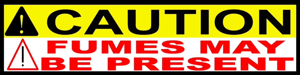 RADSTICKERS Caution, Fumes May Be Present, Hard Hat Sticker S-72
