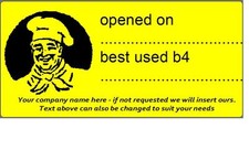 Food Date Labels | 50 x 25 mm | Yellow