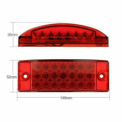 Qty 2- 6" Red 21 LED Clearance Marker Light Rectangle 12V Truck Trailer Camper - Bild 6 von 9