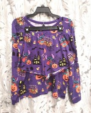 L 12 14 DISNEY LILO  STITCH HALLOWEEN HACCI SHORTY PAJAMAS SET TOP SHORTS NEW