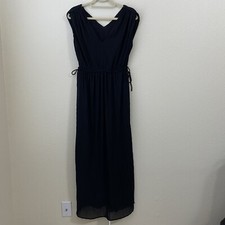 ASTR The Label Womens Dress Size S Black Greecian Maxi Vneck Lined Sleeveless