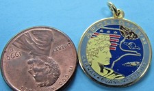 NASA enamel CHARM / PENDANT '72 vtg APOLLO XVII 17 Cernan Evans Schmitt