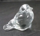 Vintage Fenton Clear Crystal Glass Bird Sparrow Figurine Paperweight Sculpture