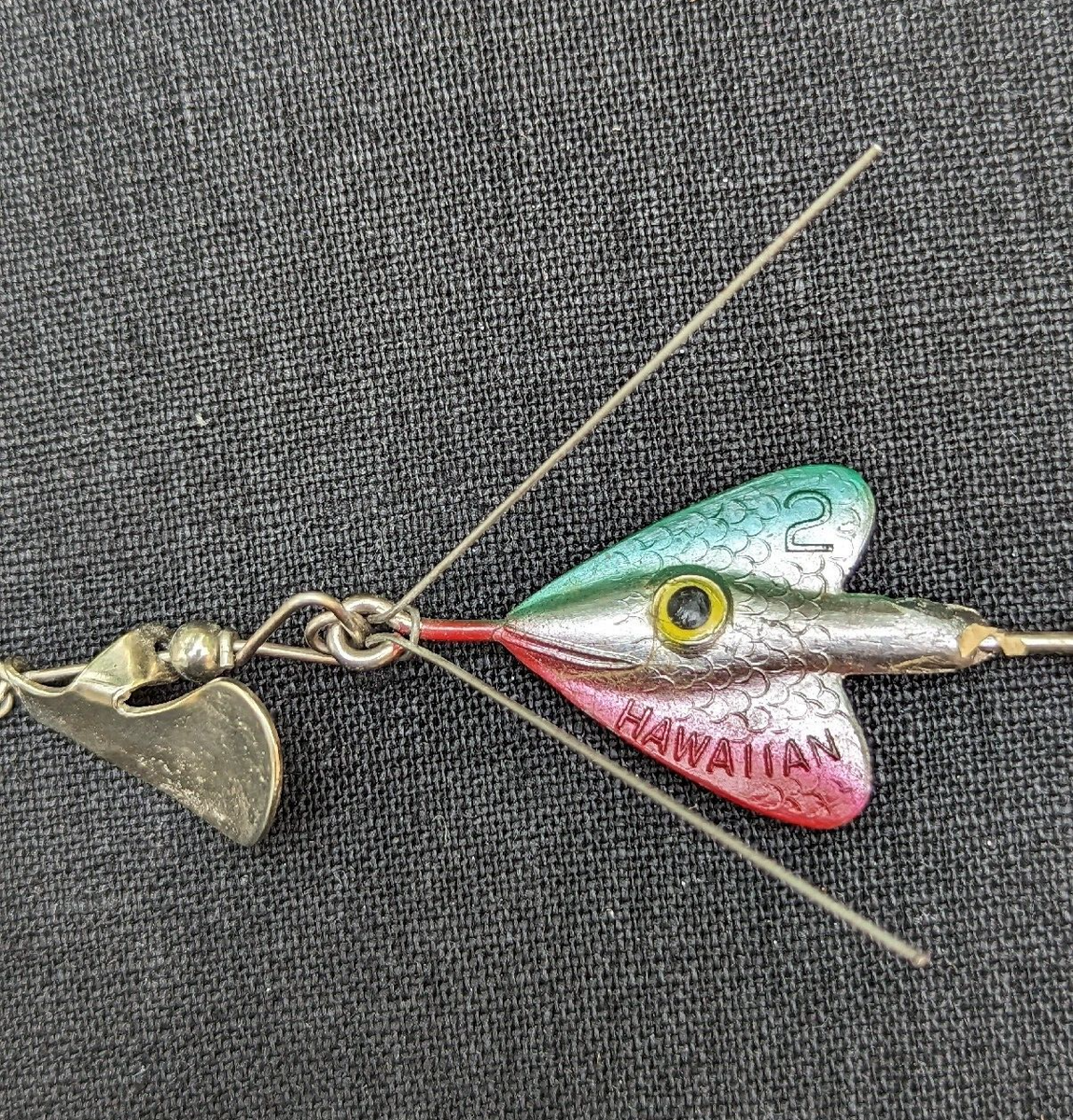 Leurre Vintage Fred Arbogast Hawaiian Wiggler 1 1/2 Avec Boîte D'origine Et Leurre Bonus