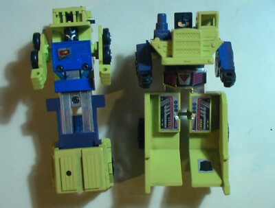 Transformers VINTAGE G1 1985 Lot of 2 Construct. Mixmaster/Longhaul Hasbro C-6!!