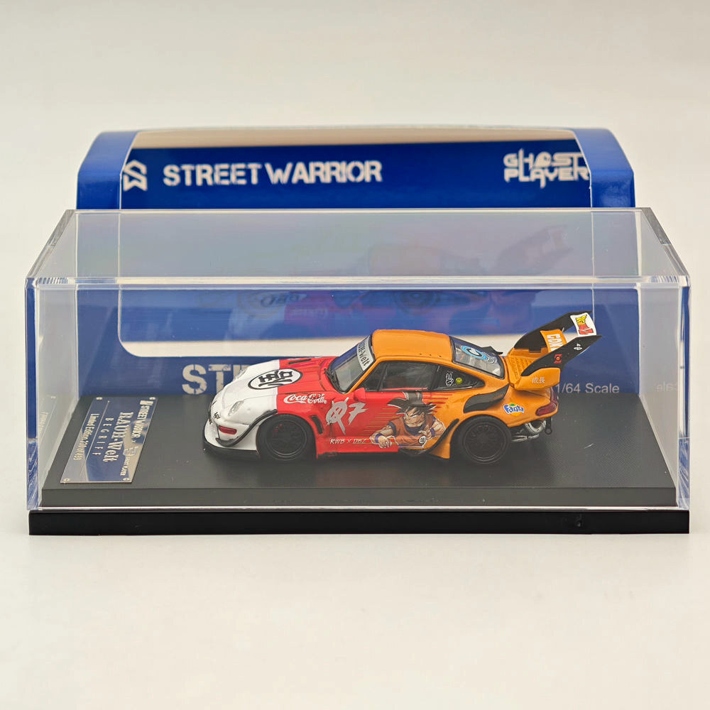 SW 1:64 Dragon Ball RWB 993 911 Racing Sports Red Model Diecast